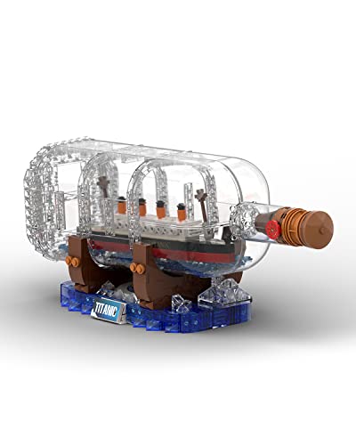 dOvOb Titanic Ship in a Bottle Building Blocks Set, Creative Collectible Display Model Set, Great Idea Gift Toy for Adults and Kids(878 PCS) - Image 1