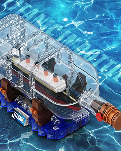 dOvOb Titanic Ship in a Bottle Building Blocks Set, Creative Collectible Display Model Set, Great Idea Gift Toy for Adults and Kids(878 PCS) - Image 3