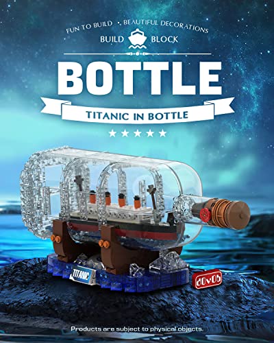 dOvOb Titanic Ship in a Bottle Building Blocks Set, Creative Collectible Display Model Set, Great Idea Gift Toy for Adults and Kids(878 PCS) - Image 2