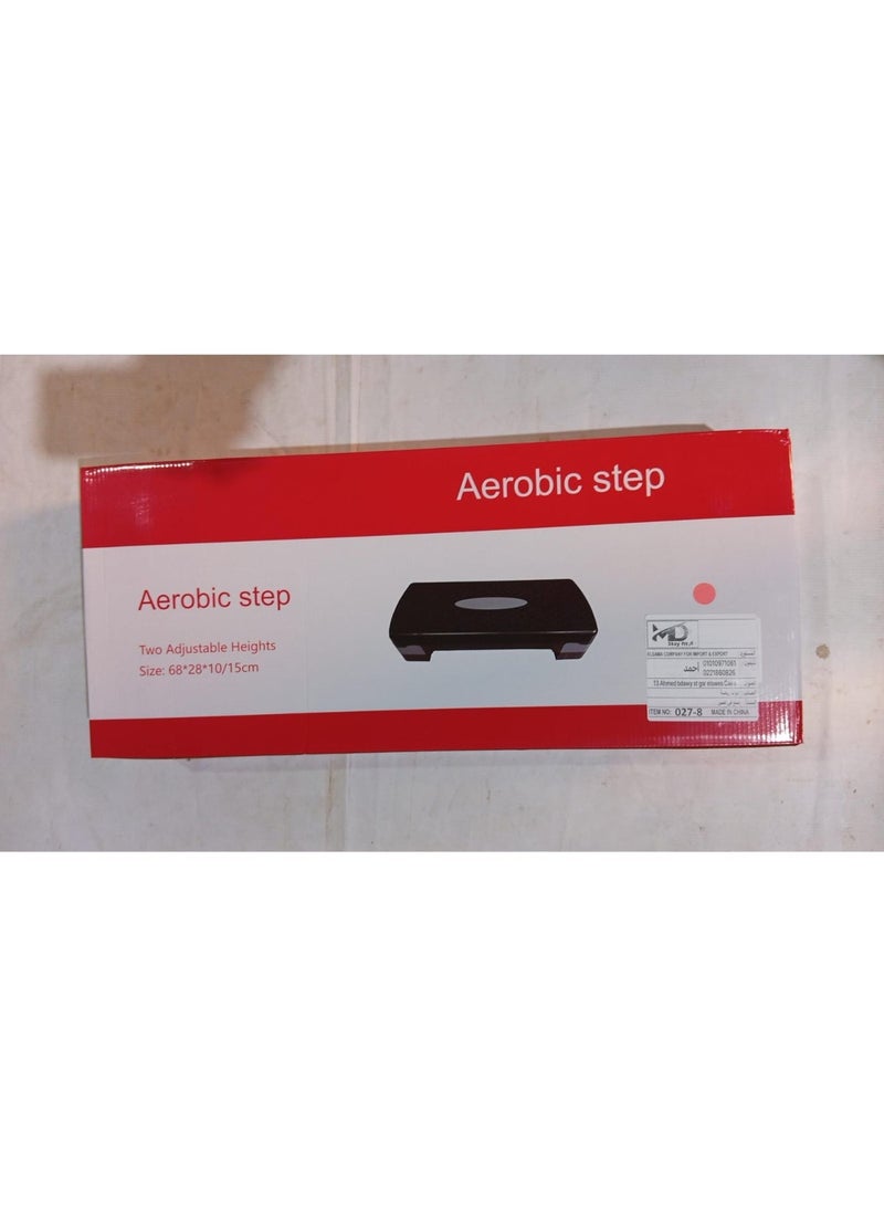 MD Stay Fit Adjustable Aerobic Step Platform with 2 Height Levels 10cm and 15cm Fitness Stepper 68x28cm Red - Image 5