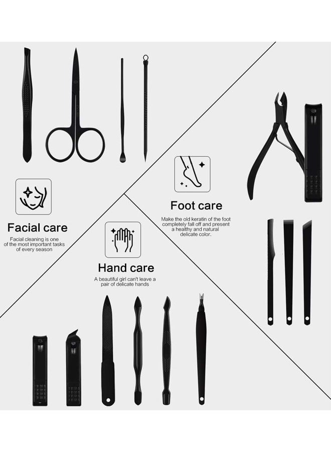 Fanski Nail Clippers Sets High Precisio Stainless Steel Nail Cutter,Nail Clipper Manicure Pedicure Kit Fingernails & Toenails With Portable Stylish Case - Image 2