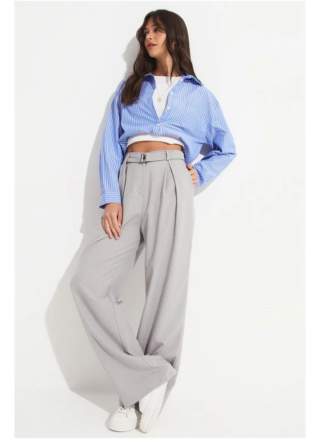JUNE June Women Cotton Blend Garni Detail Shirt Blue