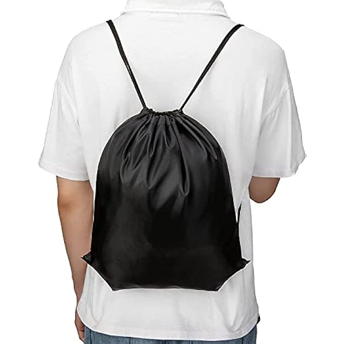 Vorspack Drawstring Backpacks Bulk 10 Pieces String Bags Customized Bags for Party Gym Sport Trip  Black - Image 5
