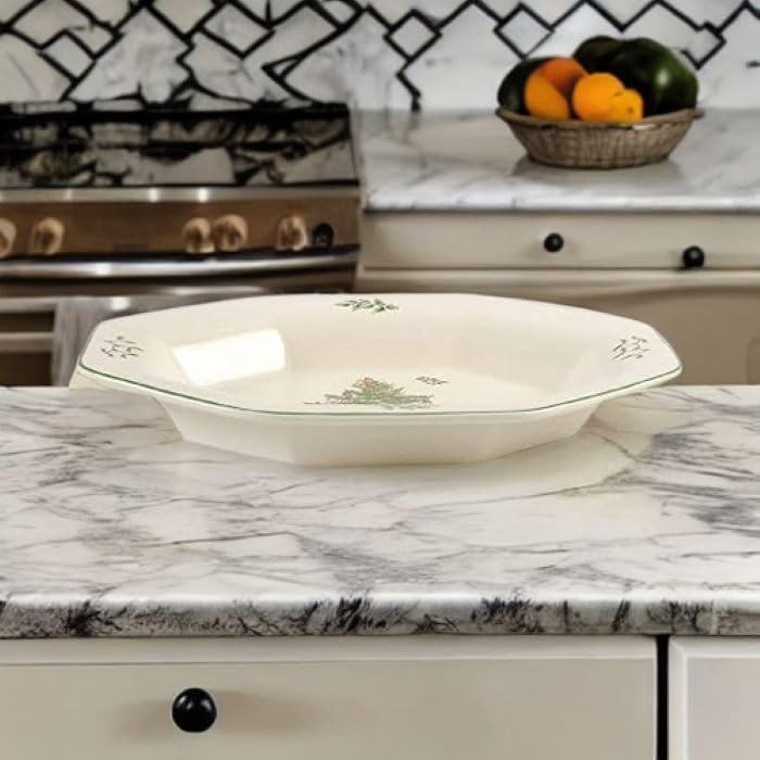 Spode Christmas Tree Octagonal Server  95 Inch Earthenware Serving Tray for Vegetables Chicken Holiday Dinners  Festive  Versatile Christmas Tableware for Hosting Seasonal Gatherings - Image 3