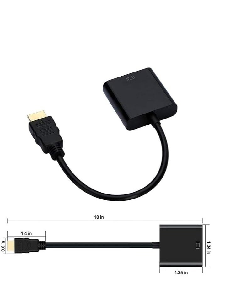 Generic HDMI to VGA Adapter Male HDMI to VGA Female Converter for PC, Monitor,Projector,HDTV- 1 pc  - Image 2