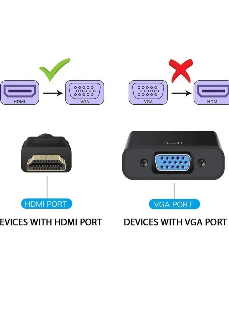 Generic HDMI to VGA Adapter Male HDMI to VGA Female Converter for PC, Monitor,Projector,HDTV- 1 pc  - Image 3