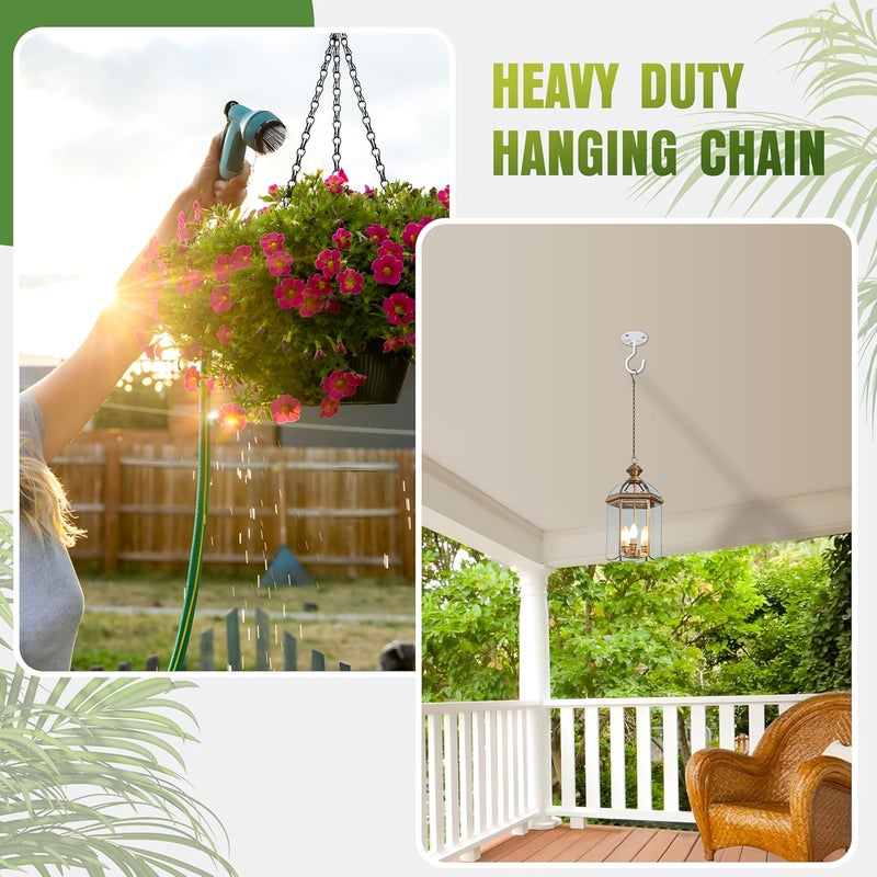 XDW-GIFTS 4-Pack 25.5 Inch Hanging Chain with Hooks for Hanging Bird Feeders, Birdbaths, Planters, Lanterns, Wind Chimes, Baskets, Billboards, Decorative Ornaments, Outdoor Indoor Use (Black) - Image 3