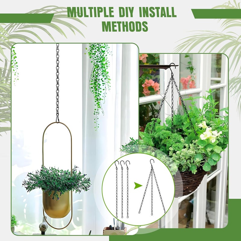XDW-GIFTS 4-Pack 25.5 Inch Hanging Chain with Hooks for Hanging Bird Feeders, Birdbaths, Planters, Lanterns, Wind Chimes, Baskets, Billboards, Decorative Ornaments, Outdoor Indoor Use (Black) - Image 5