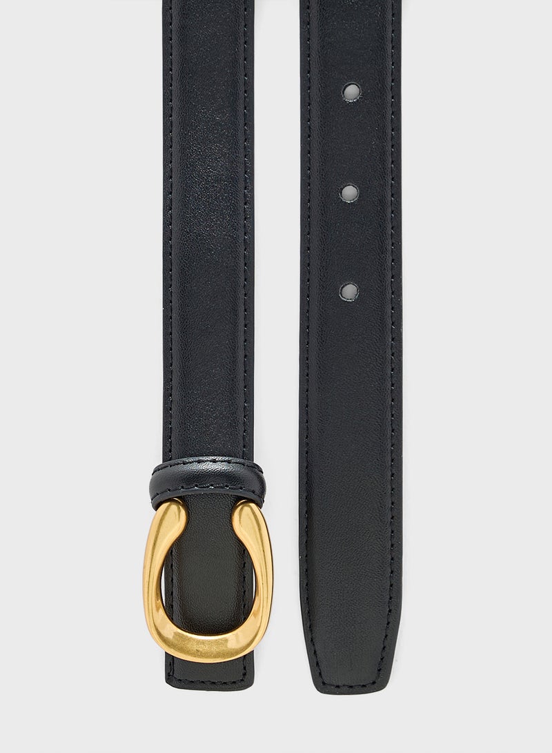 ELLA Statement Buckle Genuine Leather Belt - Image 2