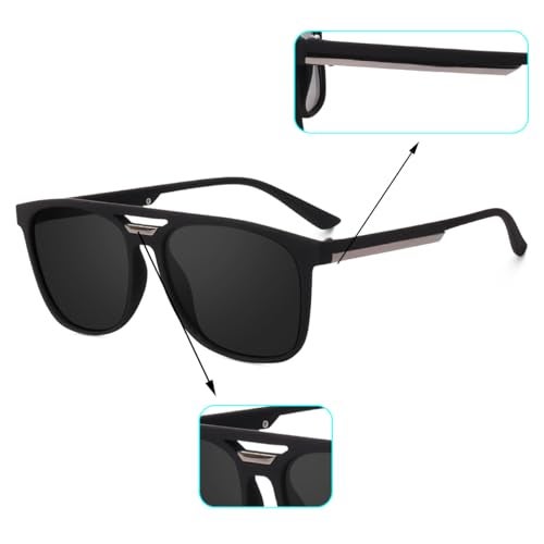 mashamart® Full Rim Branded Latest and Stylish Sunglasses | Polarized and 100% UV Protected | Men & Women | Large | (Color:-Black/Lens-Black)-Pack of 1 (Charm Black, Black) - Image 2