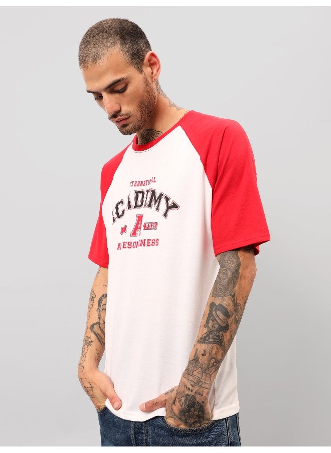 White-Red Raglan Oversized T-shirt for Men - pzsku/Z8448E52893B8BC1B4333Z/45/_/1739452332/750c0123-1ed7-4829-a178-e1a0ce2b493e