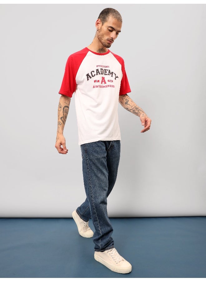 White-Red Raglan Oversized T-shirt for Men - pzsku/Z8448E52893B8BC1B4333Z/45/_/1739452333/b2dbbe6b-4026-4387-8a22-2dd3650ce847