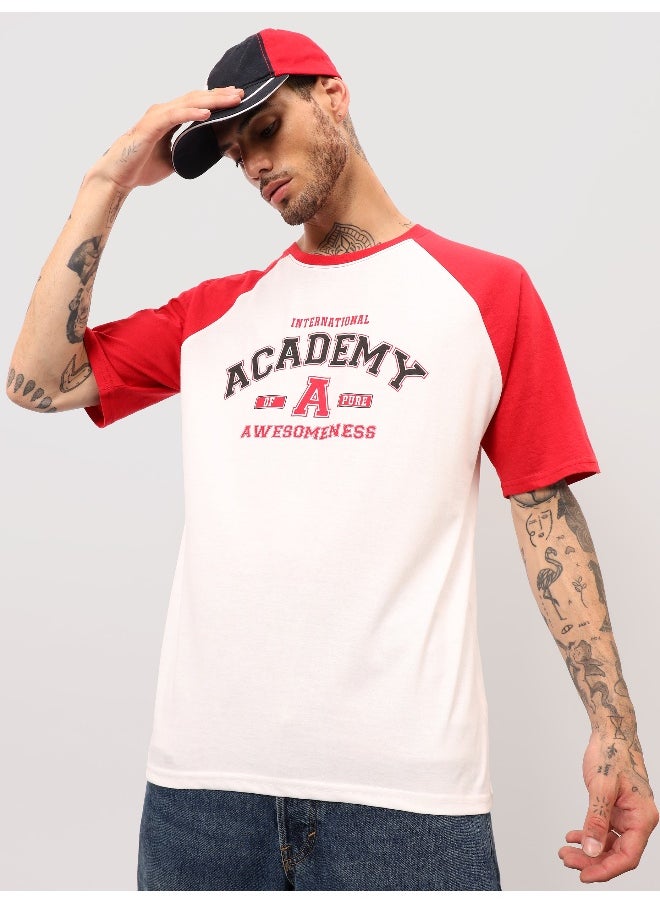 White-Red Raglan Oversized T-shirt for Men - pzsku/Z8448E52893B8BC1B4333Z/45/_/1739609159/ec9473d9-1951-431e-89d7-8cefa7949cab