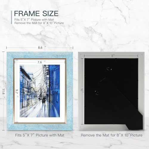 XUANLUO 8x10 Picture Frames Set of 4 Rustic Retro Photo Frame with HD Plastic Cover for Wall Mount and Tabletop Display Family Friends Wedding Gift - Image 5