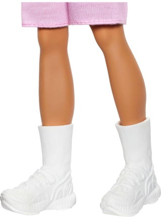 Fashionistas Ken Doll #241 with Blonde Hair Wearing Red and White Striped Polo Shirt with Pink Shorts, White Crew Socks and Sneakers - view 2