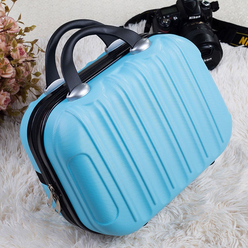 [A variety of optional] inch cosmetic bag mini suitcase Womens Cosmetic Box small suitcase portable suitcase Sky Blue [Special Price]]