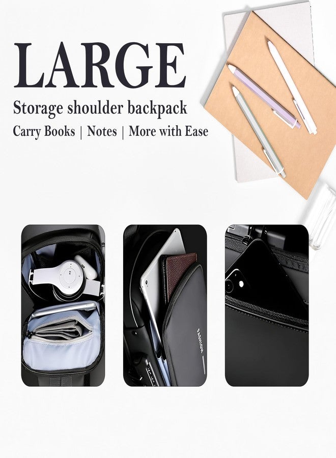 RarePicks Crossbody Sling Bag Men &Women | Anti-Theft Chest Backpack, Crossbody, Messenger, Handbag, Shoulder, Chest Bag for Travel, Work, & Daily Use (Black) - Image 3