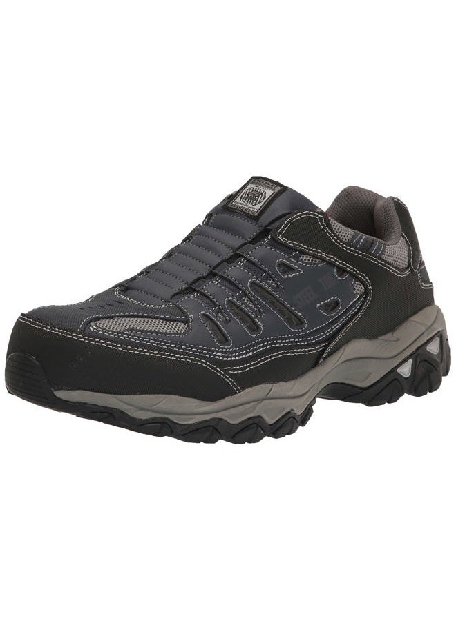 SKECHERS Men's Cankton Ebbitt Steel Toe Construction Shoe Navy/Grey 10.5, 44 EU Wide - Image 1