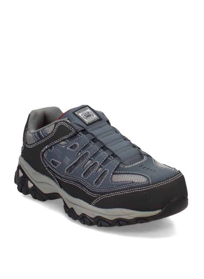 SKECHERS Men's Cankton Ebbitt Steel Toe Construction Shoe Navy/Grey 10.5, 44 EU Wide - Image 2