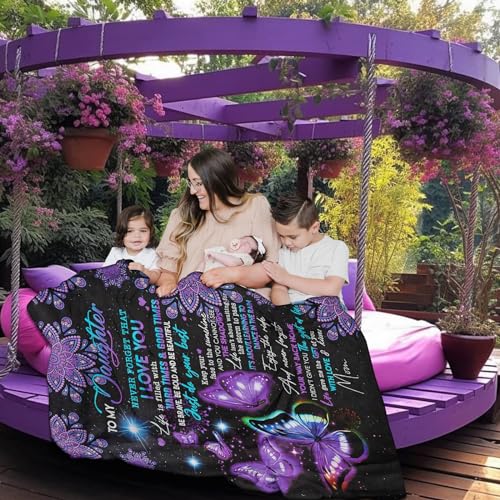 Yuboo Gift for Daughter - Mothers Day Blanket, Soft Cozy Throw for Couch-Sofa, 60x50 inches - Image 3