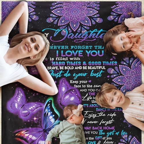Yuboo Gift for Daughter - Mothers Day Blanket, Soft Cozy Throw for Couch-Sofa, 60x50 inches - Image 2