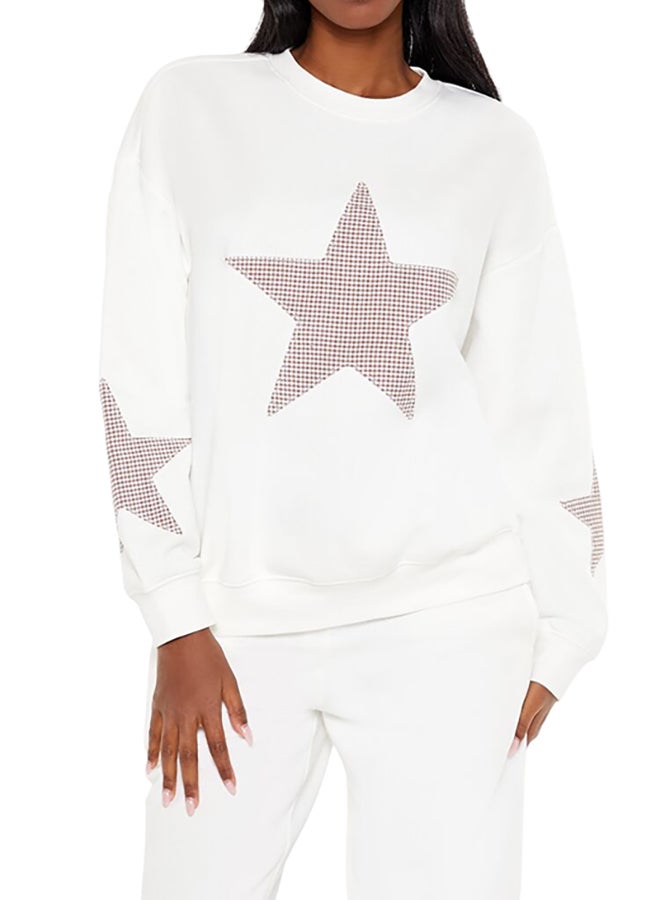 FOREVER 21 Gingham Star Patch Pullover  - Image 1