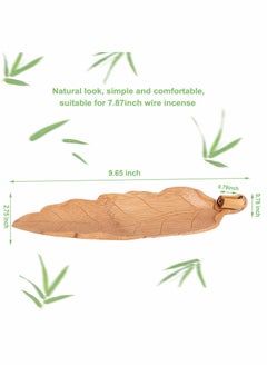 Y&D Bamboo Incense Holder, Wooden Leaf Shape Handmade Burner Ash Catcher, for Single Sticks  - Image 5