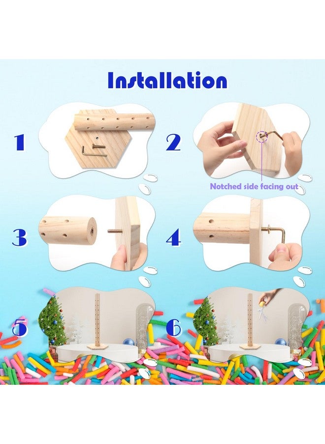 Hoedia حامل مصاصة شجرة 60 فتحة حامل كعكة خشبي، عرض طاولة الحلوى حامل كعكة مصاصة حامل الحلوى لحفلات الزفاف وأعياد الميلاد وحفلات استقبال المواليد - Image 3