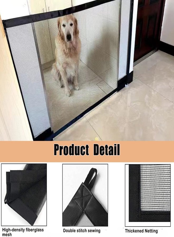 LWFCOEE Mesh Dog Gates for Pets, Magic Pet Gate for The House, Portable Puppy Safety Fence Guard for Stairs and Doorways, Easy Install Anywhere, 70" W x 30" H, 8 Hooks - Image 5