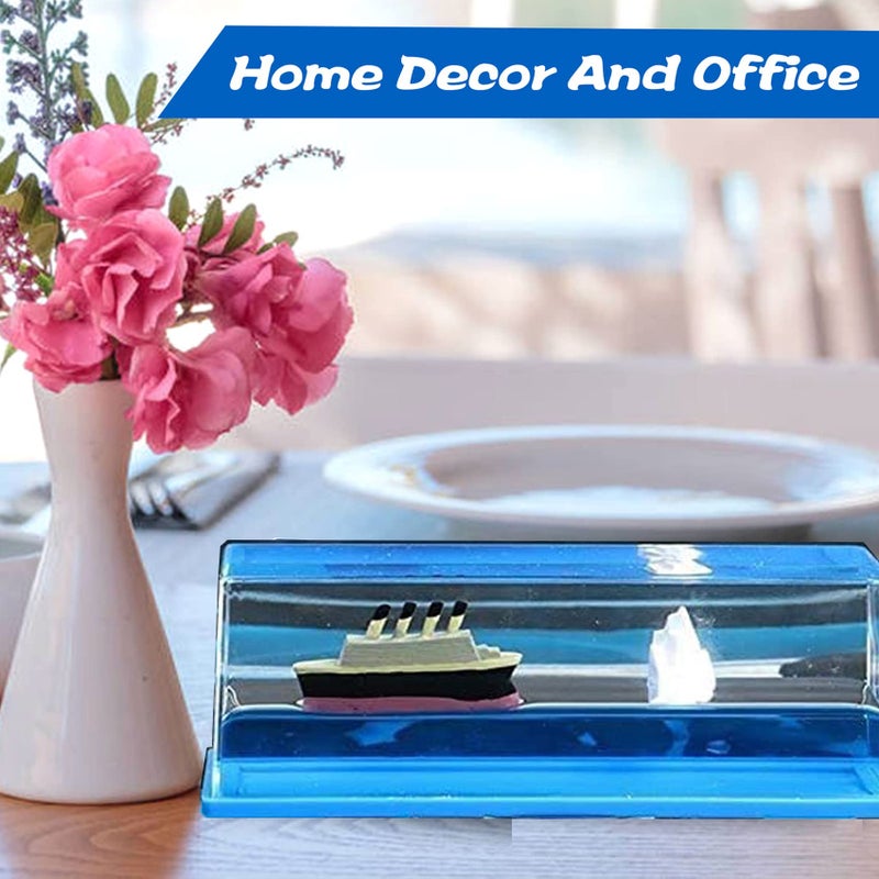 Honsheng Unsinkable Titanic Simulator Toy Wavey Boat in a Box Liquid Wave Cruise Fluid Ship Decoration Ornament for Car Decoration Paperweight Desk Toy Gifts - Image 3