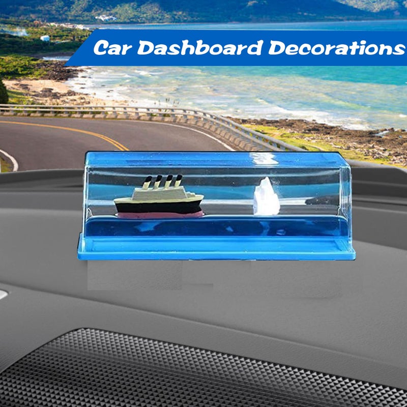 Honsheng Unsinkable Titanic Simulator Toy Wavey Boat in a Box Liquid Wave Cruise Fluid Ship Decoration Ornament for Car Decoration Paperweight Desk Toy Gifts - Image 4