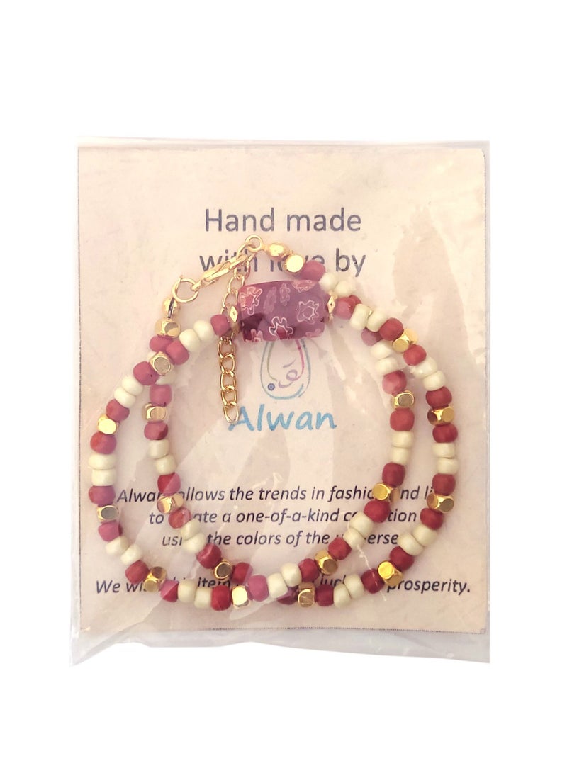 Alwan Necklace with a Red Center Piece - Image 4