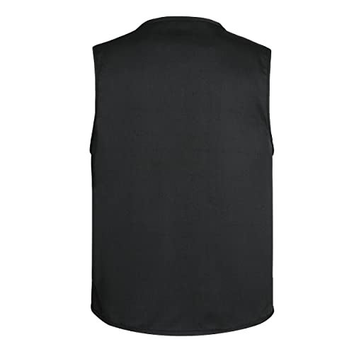 LISUHEPEAL Men's Fishing Vest Summer Outdoor Work Safari Travel Photo Vests with Multi Pockets (S18-Black-S) - Image 2