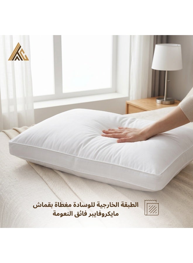 White Hotel-Style Pillows 3 pack – 70×50 cm – Microfiber Outer Fabric & Filling – Ultra Soft - Image 4