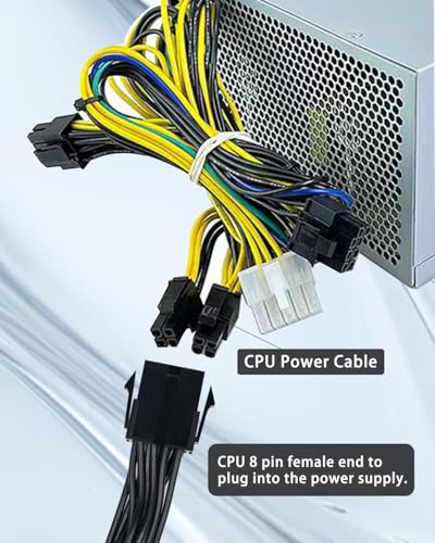 COMeap (2-Pack) CPU 8 Pin Extension Cable, Motherboard ATX CPU 8 Pin (4+4) Male to Female Adapter for Power Supply PSUs 9.5-inch(24cm) - Image 5