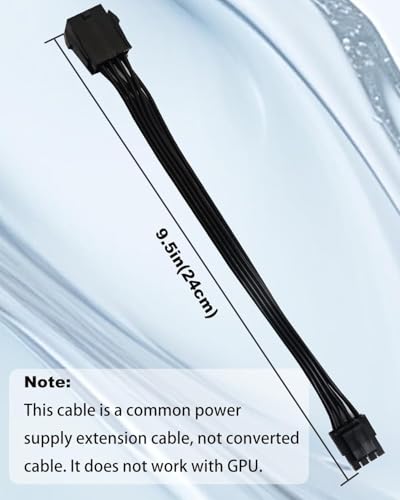 COMeap (2-Pack) CPU 8 Pin Extension Cable, Motherboard ATX CPU 8 Pin (4+4) Male to Female Adapter for Power Supply PSUs 9.5-inch(24cm) - Image 4