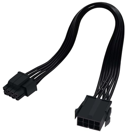 COMeap (2-Pack) CPU 8 Pin Extension Cable, Motherboard ATX CPU 8 Pin (4+4) Male to Female Adapter for Power Supply PSUs 9.5-inch(24cm) - Image 1