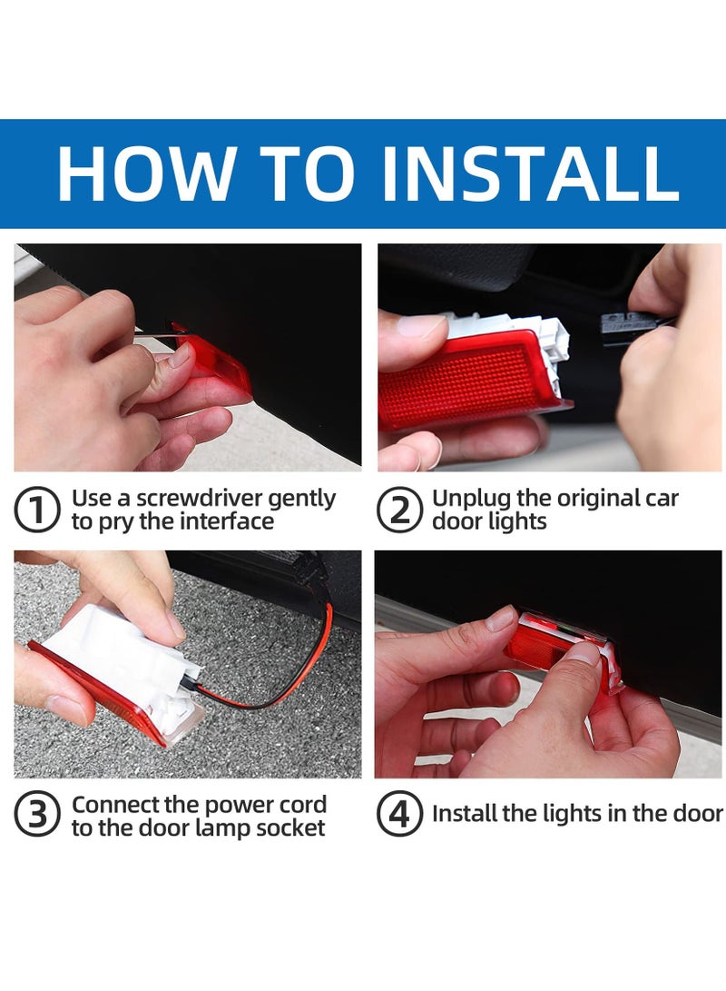 Loquat 4 Pack LED Car Door Logo Light Courtesy Projector Laser Welcome Lights - Image 3