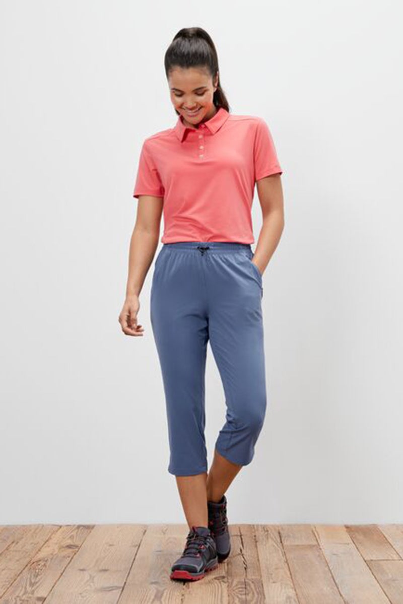 Tchibo Women Regular Fit Plain Capri Pants, Slate Blue - Image 1