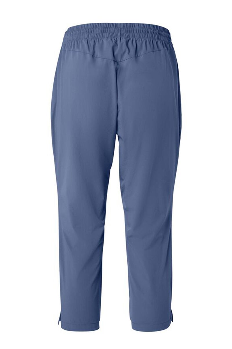 Tchibo Women Regular Fit Plain Capri Pants, Slate Blue - Image 3