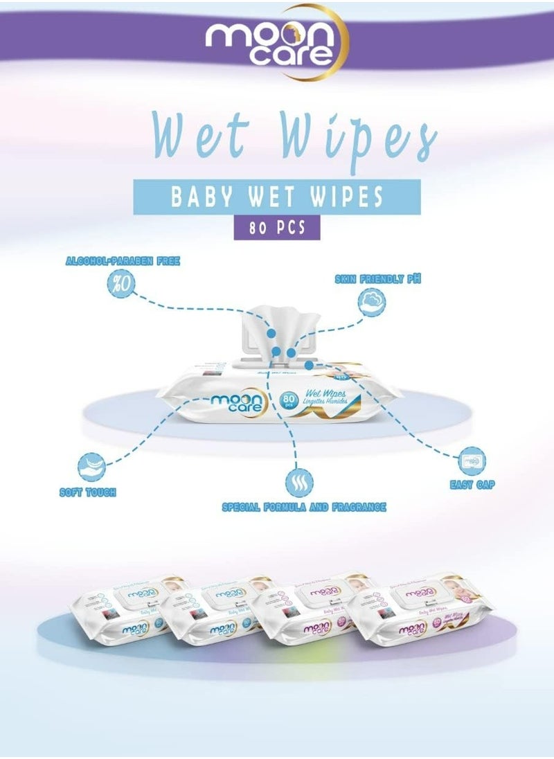 MOON Care Baby Wet Wipes  80 pieces  - Image 4