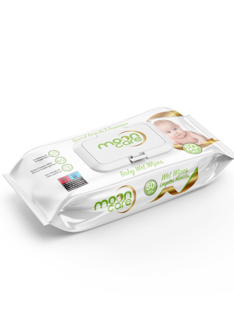MOON Care Baby Wet Wipes  80 pieces  - Image 1