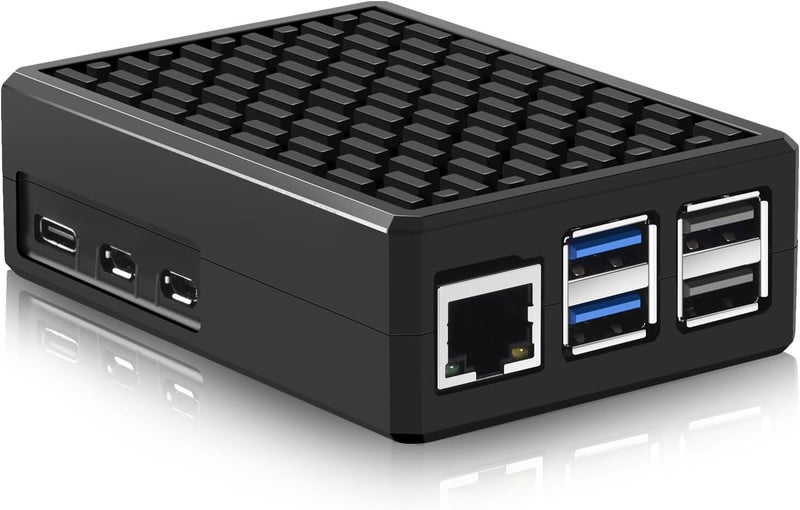 REES52 Aluminum Case for Raspberry Pi 5, Pi 5 Armor Case with Cooling Column and Thermal Pads for Raspberry Pi 5 4GB/8GB - Image 1