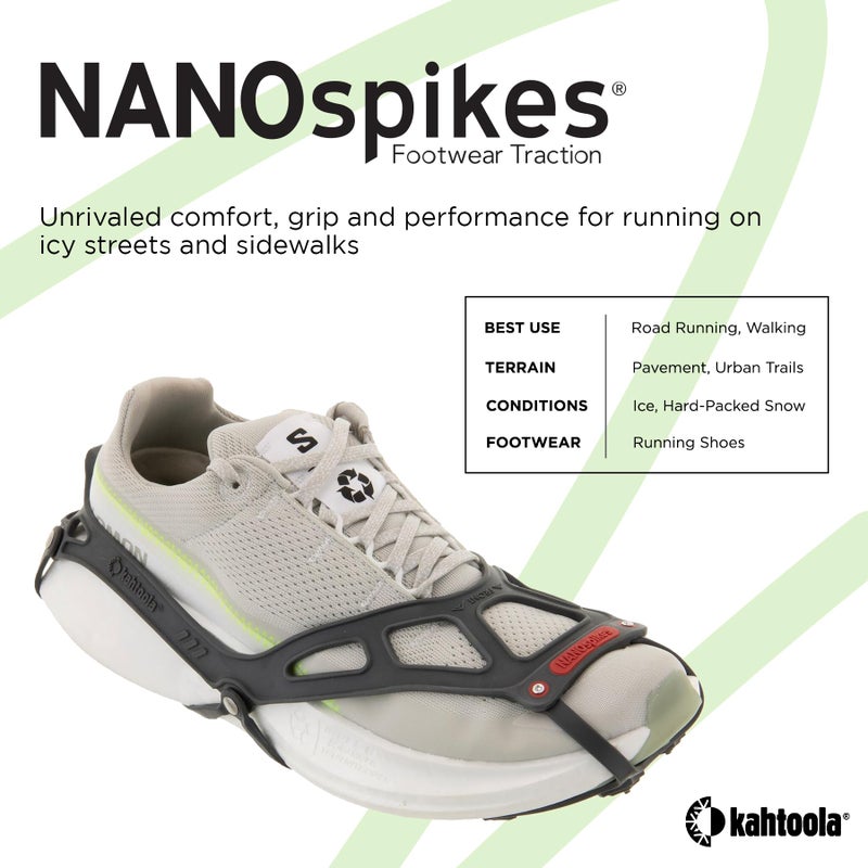 Kahtoola NANOspikes Footwear Traction for ICY Winter Road Running & Walking - Charcoal - X-Small - Image 2