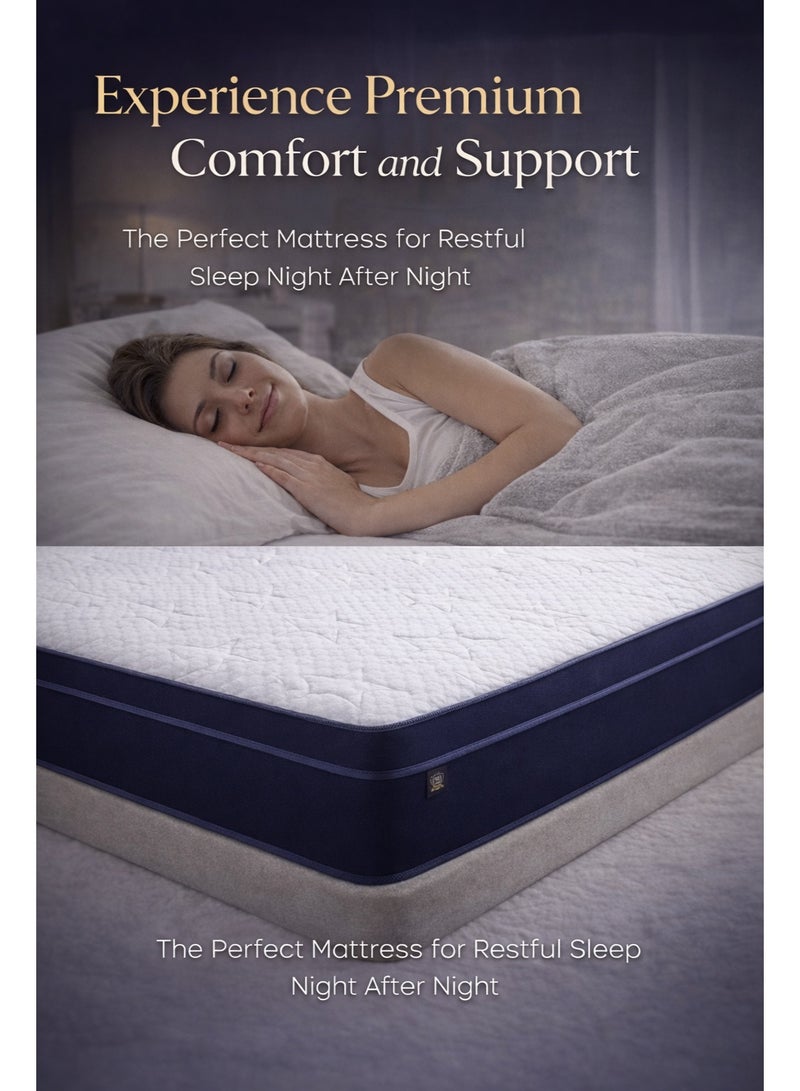 ريكسال هوم مرتبة Rexal Home Sound Sleep بنوابض جيبية – سماكة 28 سم، عزل الحركة، دعم مضاد للهبوط، قماش قابل للتنفس، ميموري فوم وحماية مضادة للبكتيريا، مقاس كوين 160 × 190 سم - Image 3