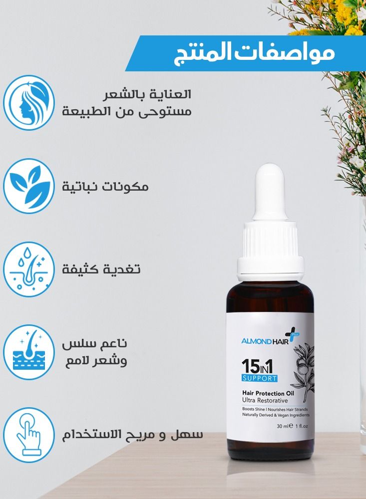 الموند هير زيت حماية الشعر فائق الترميم 15 في 1 - Image 3