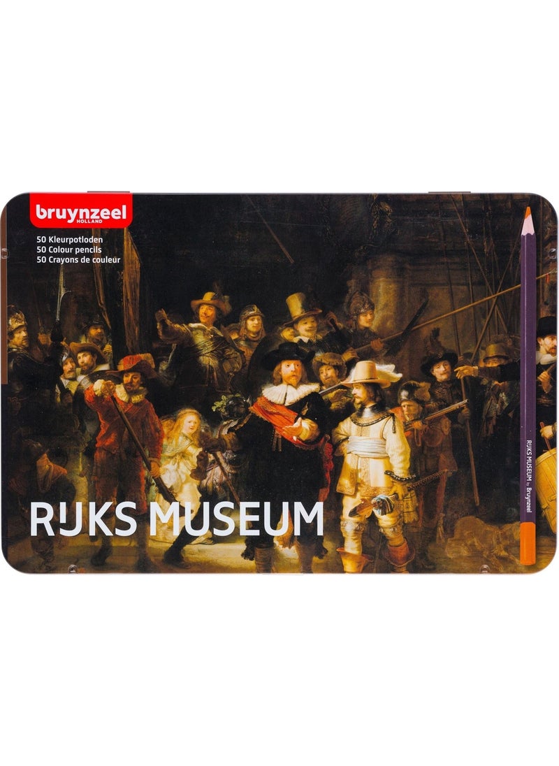 Bruynzeel - Color Pencils Rijksmuseum The Night Watch Set Dryer Pencil Set 50 Colors Metal Box - Image 1