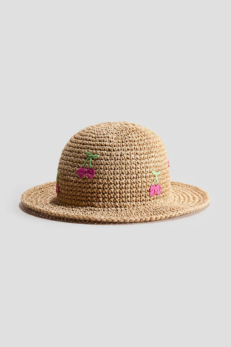 H&M Appliquéd straw hat