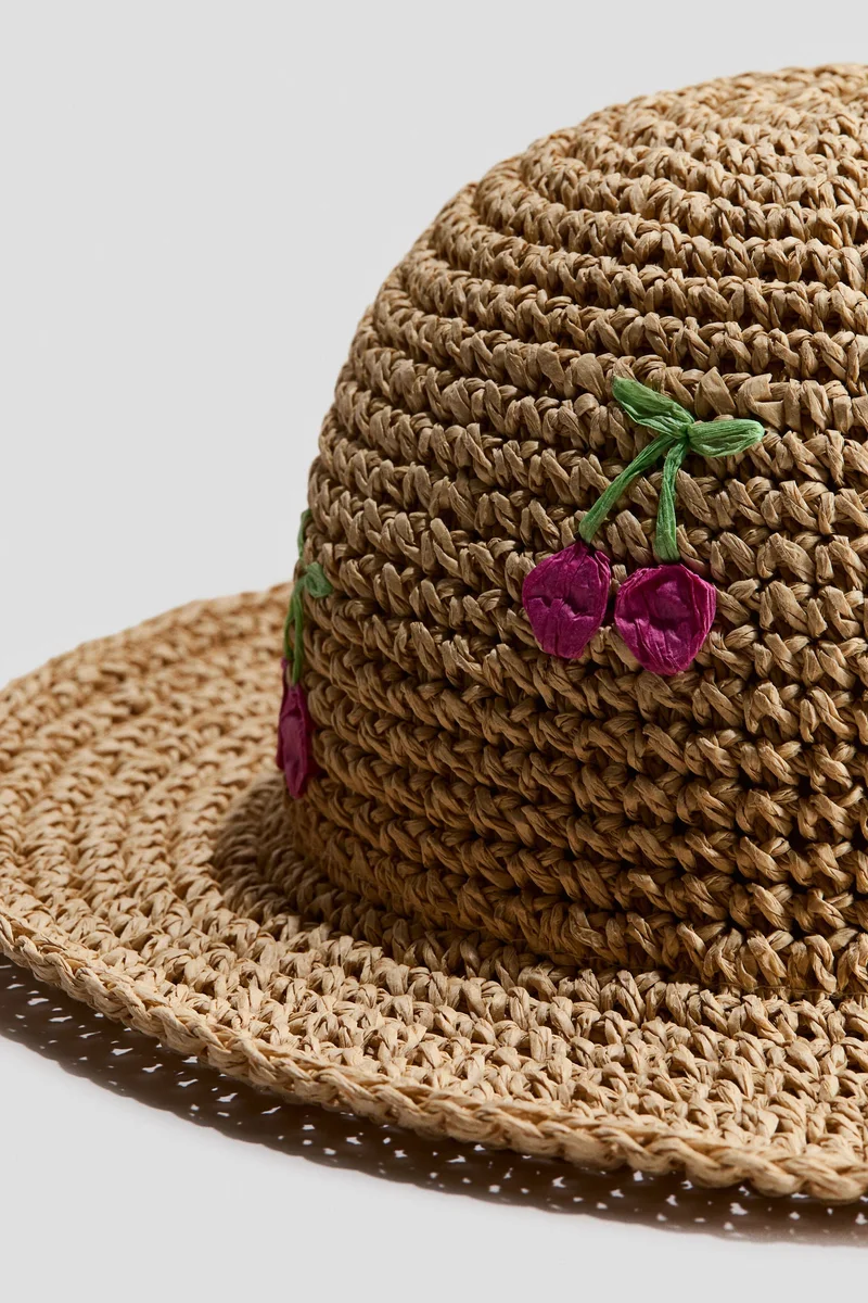H&M Appliquéd straw hat