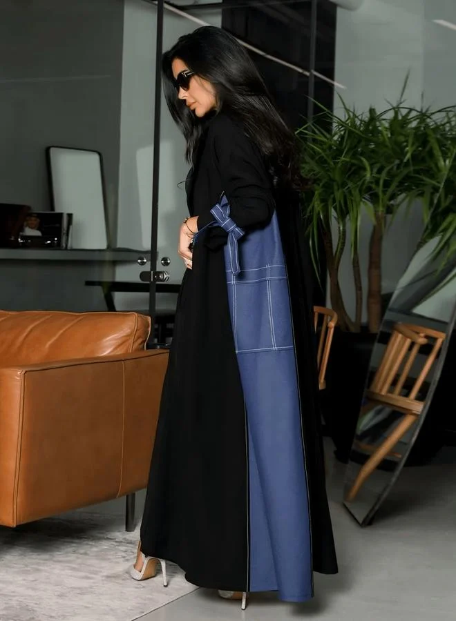 Take Two  Blue Panel Detail Long Sleeves Abaya for Women | Best Price UAE